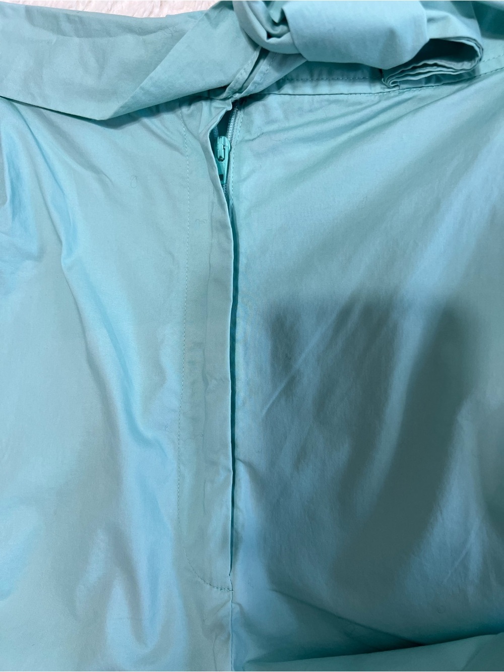 Moschino Cheap and Chic Shorts Sz 8 Aqua Blue Cotton Tie Waist High Rise - Picture 10 of 12